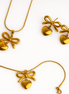 Gold Bow Heart Necklace