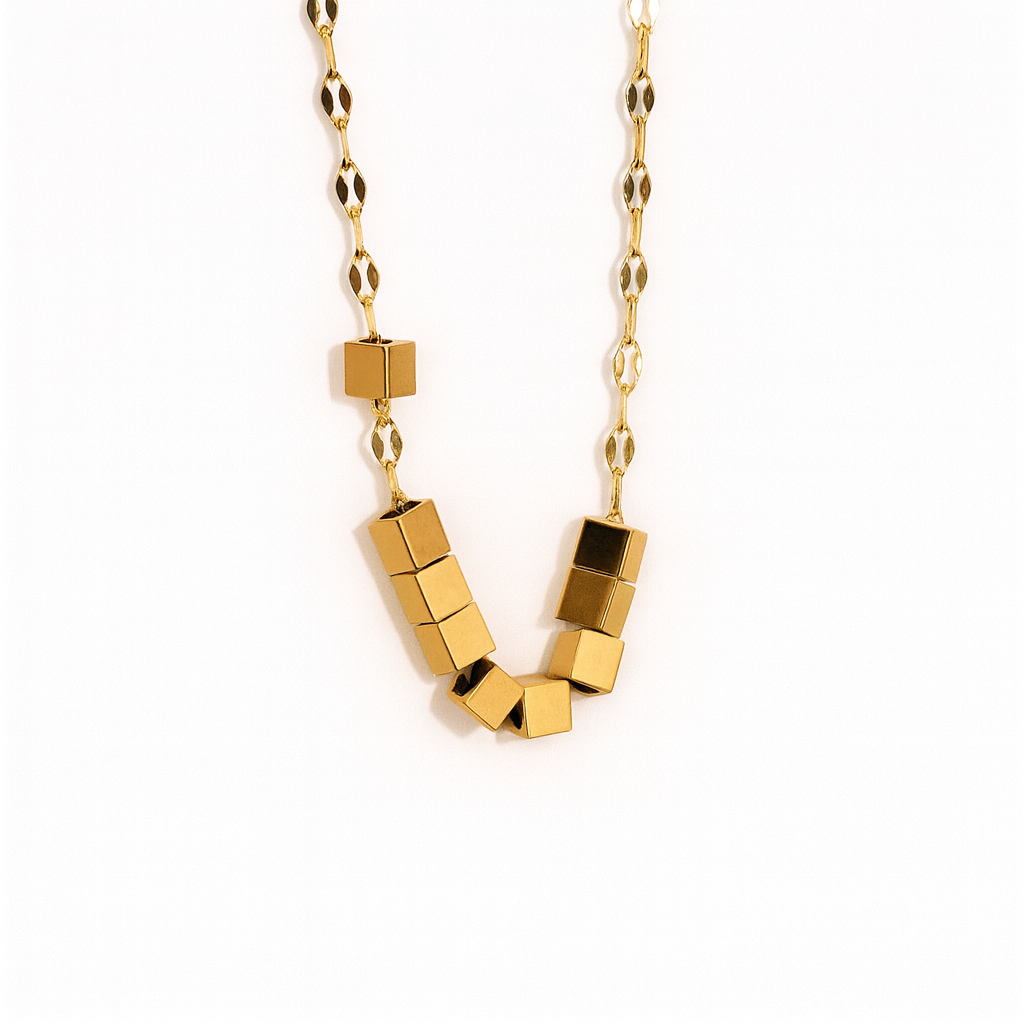 Golden Squares Necklace