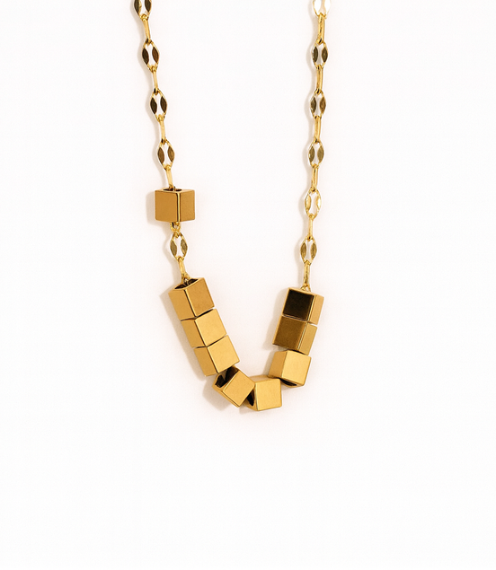 Golden Squares Necklace