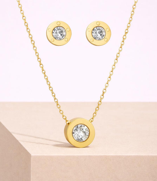 Elegant White Gold Round Necklace