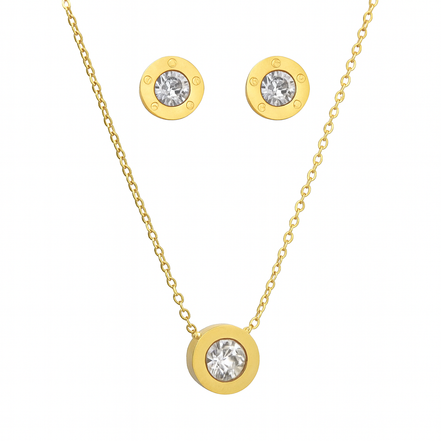Elegant White Gold Round Necklace