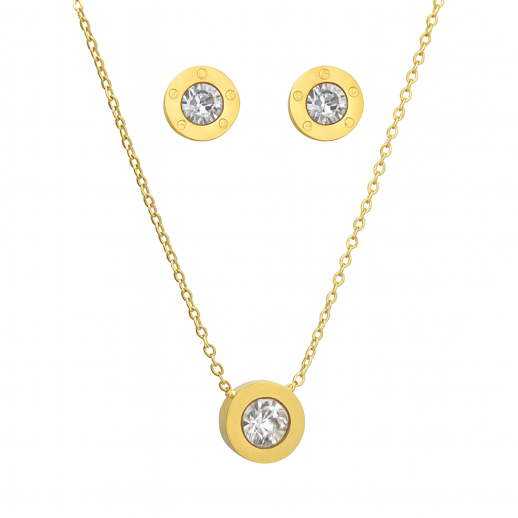 Elegant White Gold Round Necklace