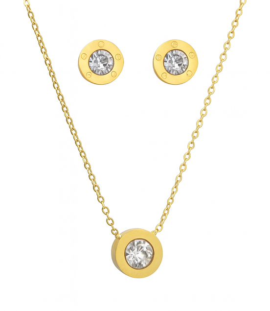 Elegant White Gold Round Necklace