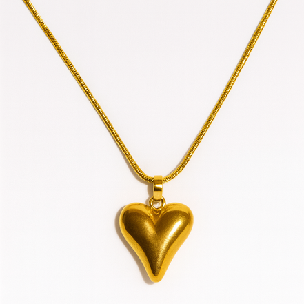 Gold Heart Charm Necklace